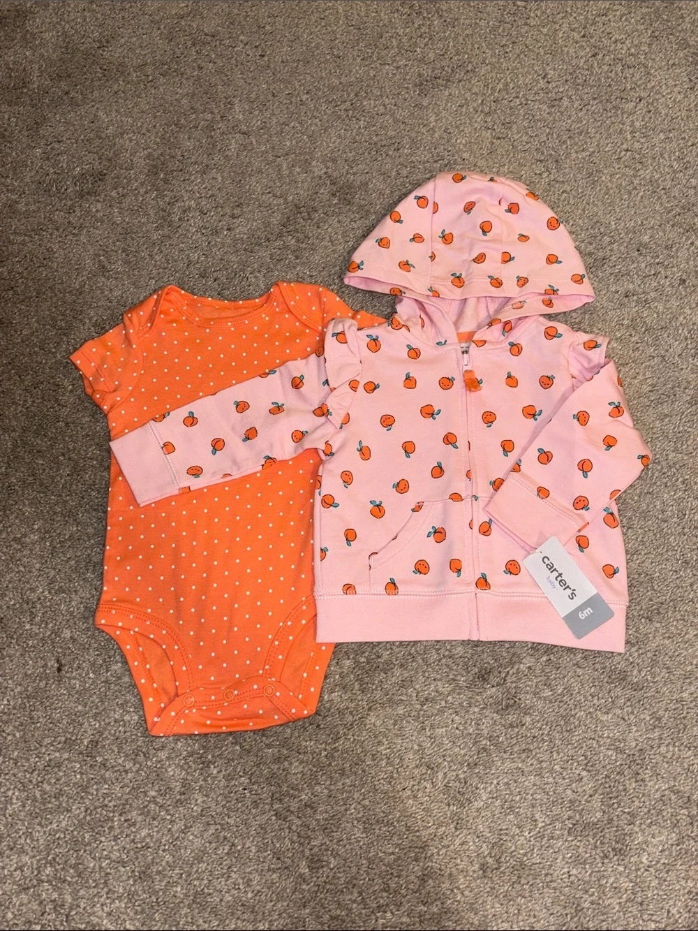 🍑 Carter’s Two-Piece Jacket & Onesie Set ~ Just Peachy